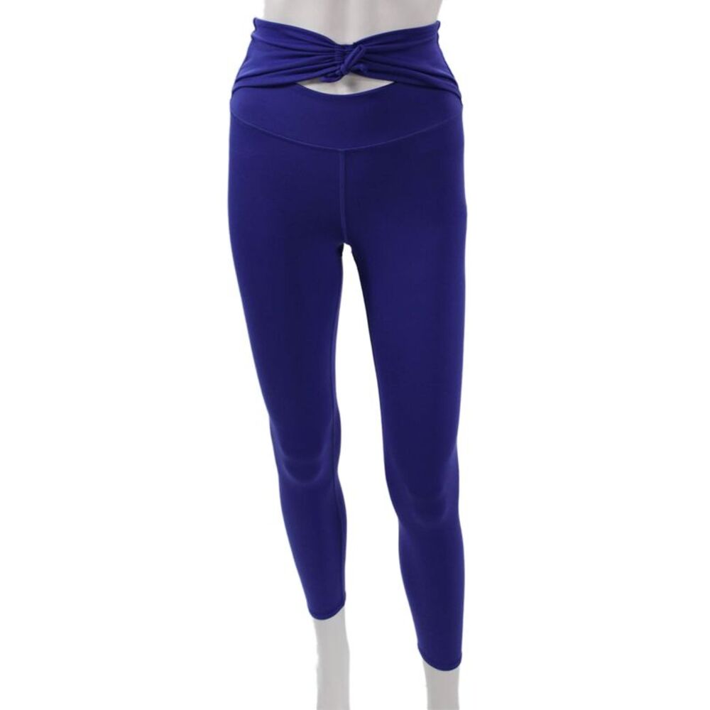PatBO Women Ankle Leggings Blue Polyester Solid Pull On Size XS
